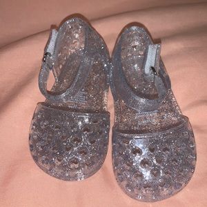 Silver Glitter Jelly Sandals